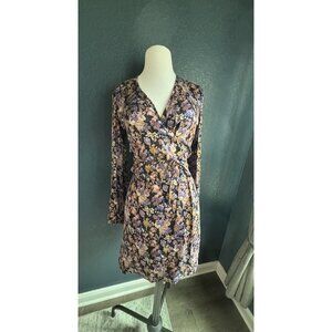 Rouje Gabinette Wrap Button Mini Dress Floral Sz 34 (Sz XS) $270 MSRP